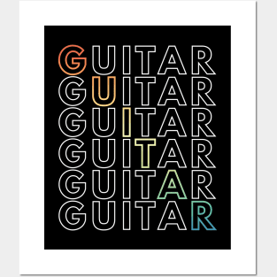 Guitar Repeated Text Posters and Art